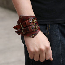 Load image into Gallery viewer, New Steampunk Wide Leather Bracelets