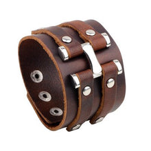 Load image into Gallery viewer, New Steampunk Wide Leather Bracelets