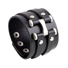 Load image into Gallery viewer, New Steampunk Wide Leather Bracelets