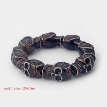 Load image into Gallery viewer, White/Brown Skull Heads Bracelet