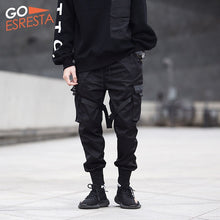 Load image into Gallery viewer, Black Hip Hop Cargo Pants For Men