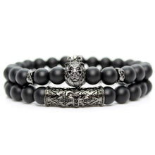 Load image into Gallery viewer, Black Onyx Stone Beads Lion Bracelet
