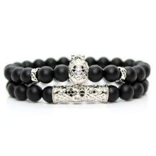 Load image into Gallery viewer, Black Onyx Stone Beads Lion Bracelet
