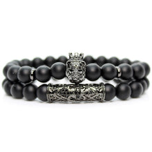 Load image into Gallery viewer, Black Onyx Stone Beads Lion Bracelet
