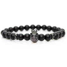 Load image into Gallery viewer, Black Onyx Stone Beads Lion Bracelet
