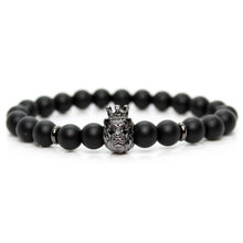 Load image into Gallery viewer, Black Onyx Stone Beads Lion Bracelet
