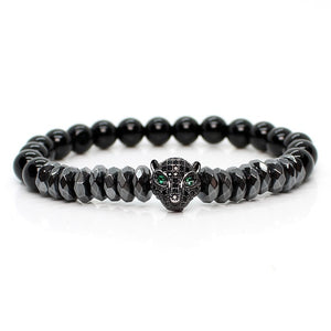 Natural Beads Leopard Bracelet Men