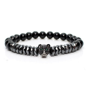 Natural Beads Leopard Bracelet Men