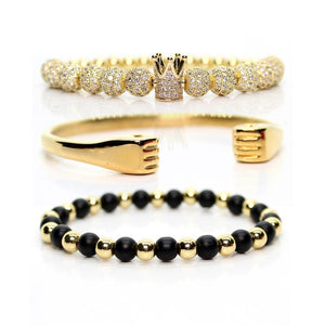 Handmade Crown Bracelet Set Men