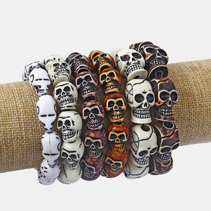 White/Brown Skull Heads Bracelet