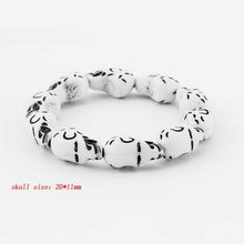 Load image into Gallery viewer, White/Brown Skull Heads Bracelet
