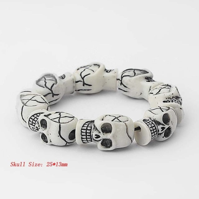 White/Brown Skull Heads Bracelet