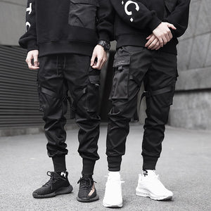 Black Hip Hop Cargo Pants For Men